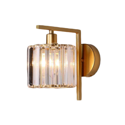 Applique murale colonne moderne en cristal Juliette – Dorée, 12,7 à 22,86 cm