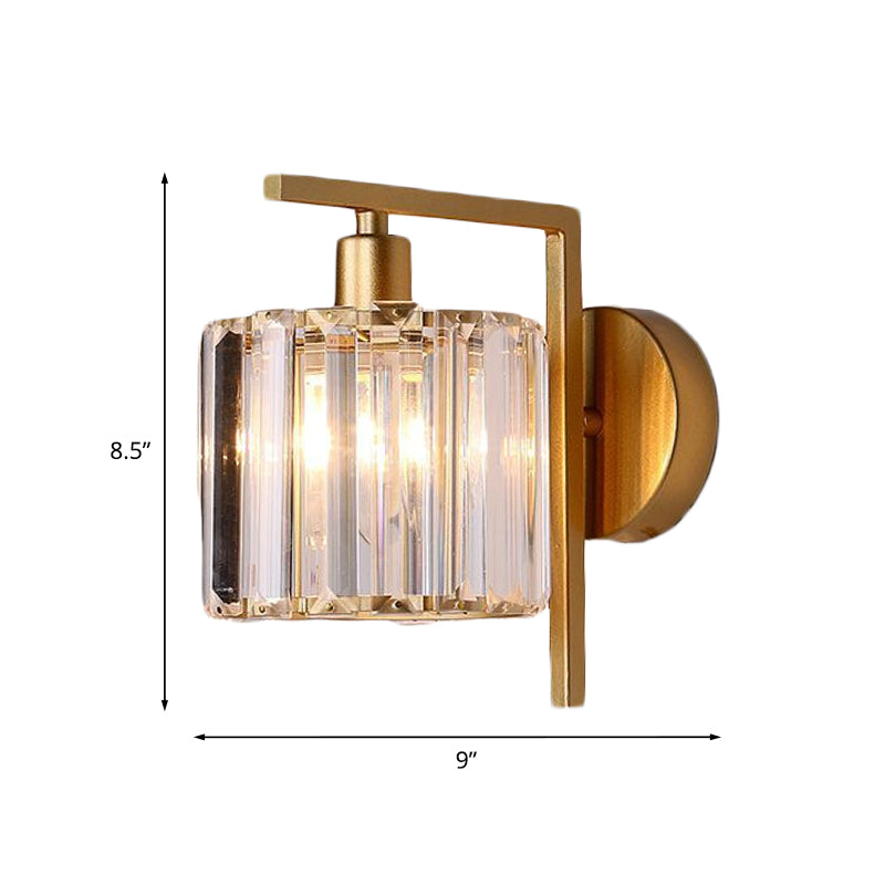 Applique murale colonne moderne en cristal Juliette – Dorée, 12,7 à 22,86 cm