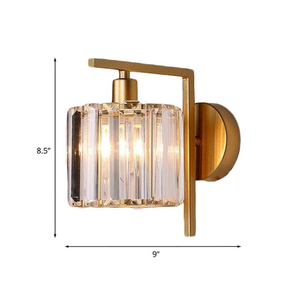 Applique murale colonne moderne en cristal Juliette – Dorée, 12,7 à 22,86 cm