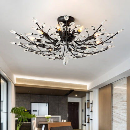 Madeleine Crystal Branch Semi Flush Ceiling Light