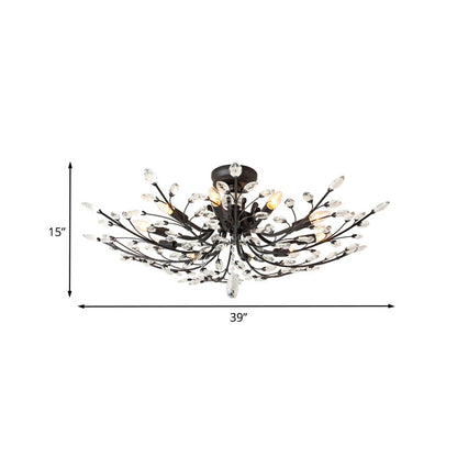 Madeleine Crystal Branch Semi Flush Ceiling Light