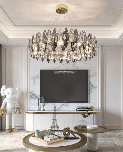 Lustre Elodie Crystal Leaf Nordic de luxe