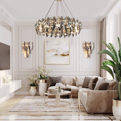Lustre Elodie Crystal Leaf Nordic de luxe
