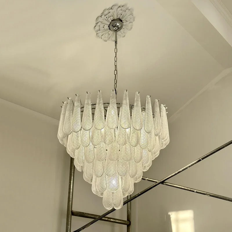 Lustre Thérèse voilé givré chutes de neige