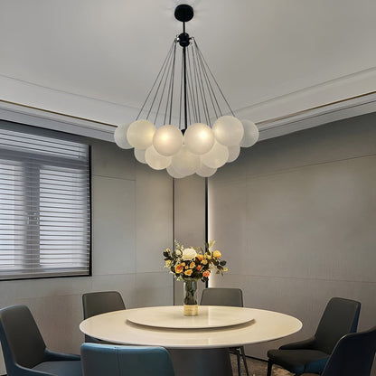 Inès Minimalist Frosted Globe Chandelier