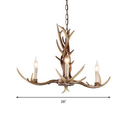 Lustre en résine Elodie Antique à candélabres