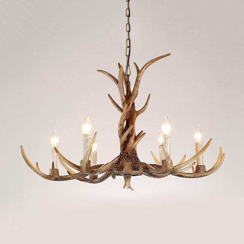 Lustre en résine Elodie Antique à candélabres