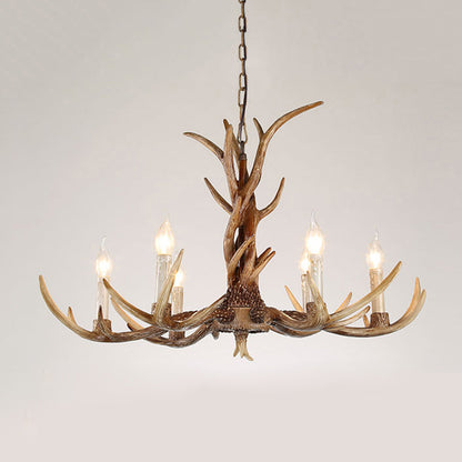 Lustre en résine Elodie Antique à candélabres