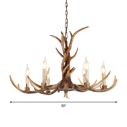 Lustre en résine Elodie Antique à candélabres