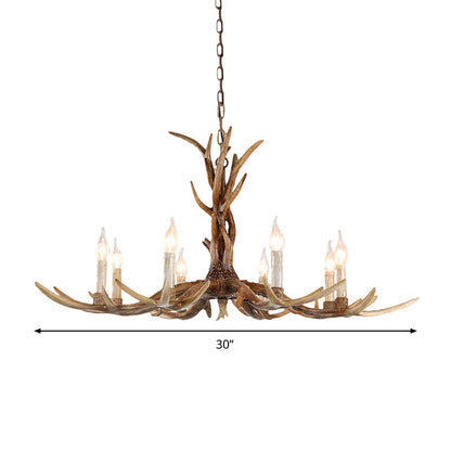 Lustre en résine Elodie Antique à candélabres
