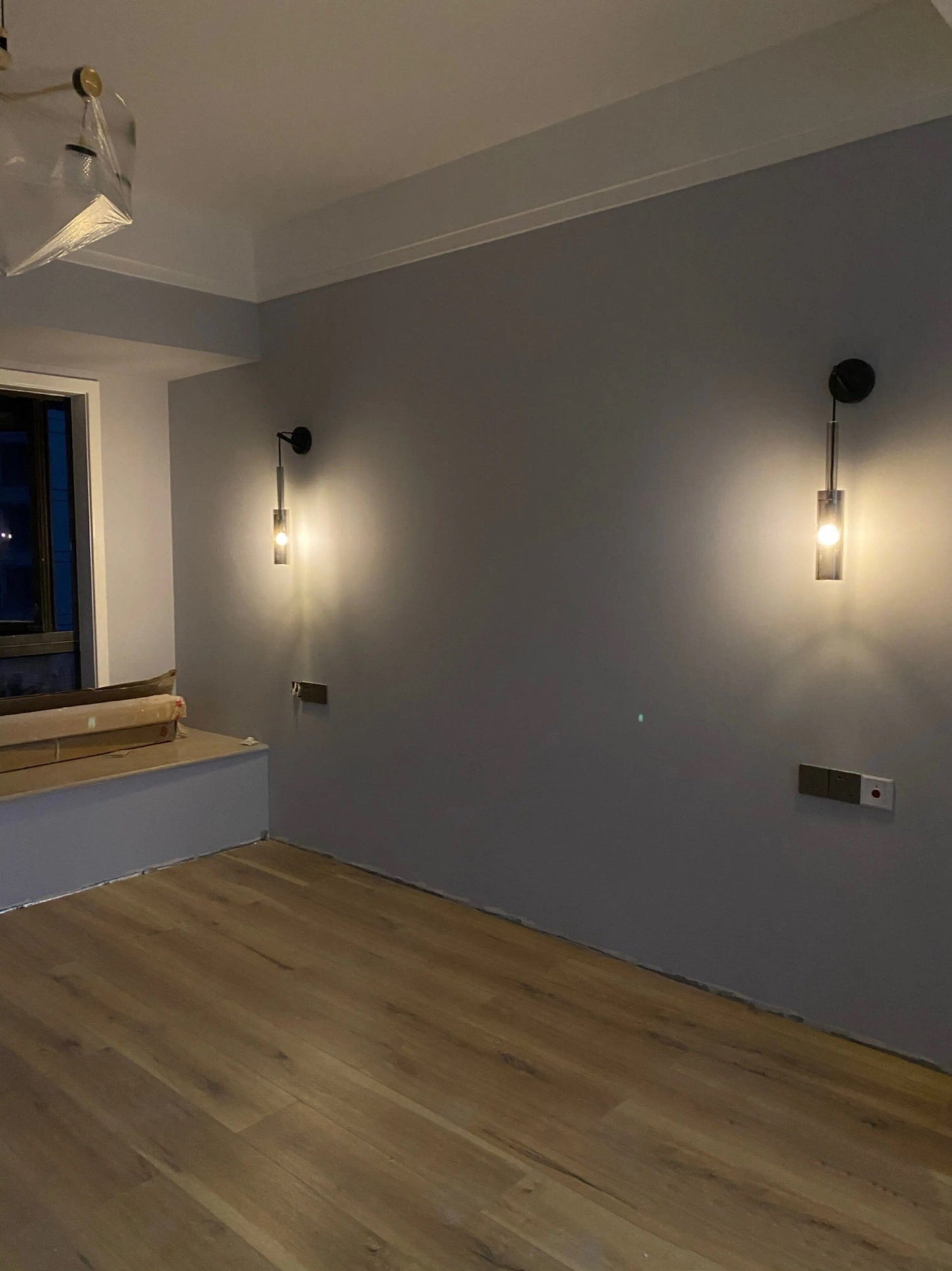 Clémence Smoky Glass Wall Lamp with Modern Pendant Style
