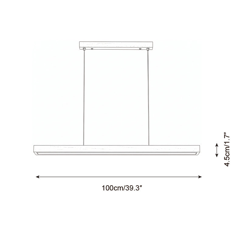 Elodie Minimal Walnut Wood Linear Chandelier