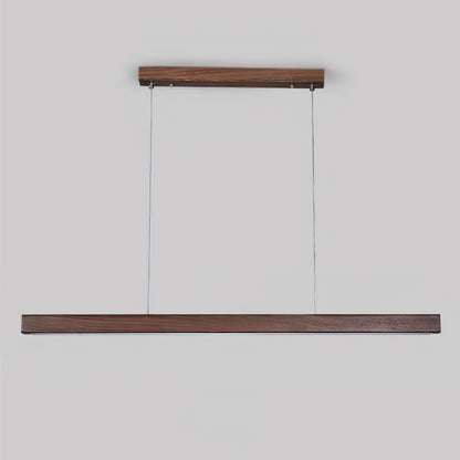 Elodie Minimal Walnut Wood Linear Chandelier