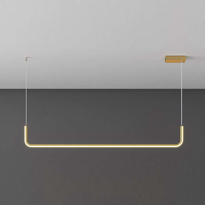 Lustre LED linéaire minimaliste Camille Plafonnier moderne or noir