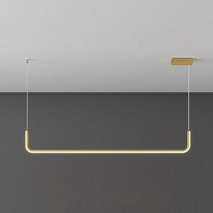Lustre LED linéaire minimaliste Camille Plafonnier moderne or noir