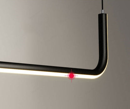 Lustre LED linéaire minimaliste Camille Plafonnier moderne or noir