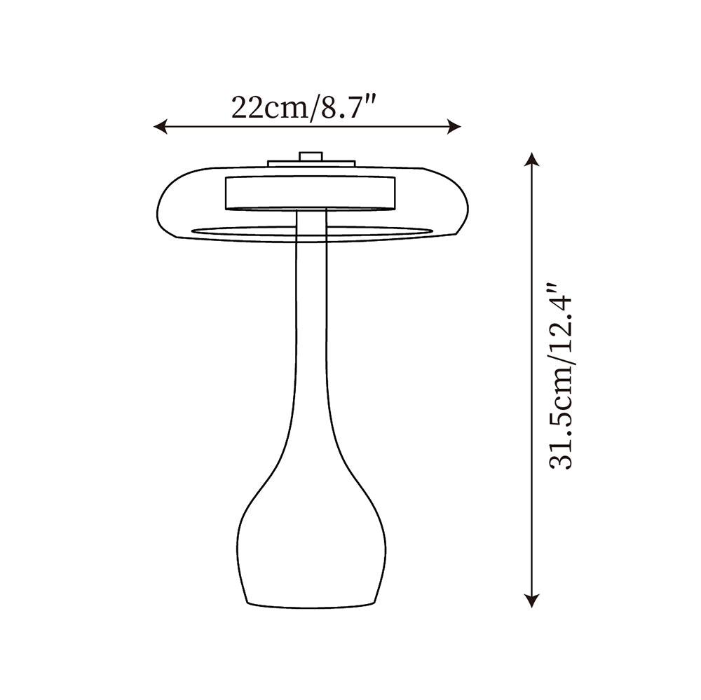 Élise Glass Table Lamp with Wooden Base and LED Dimmer