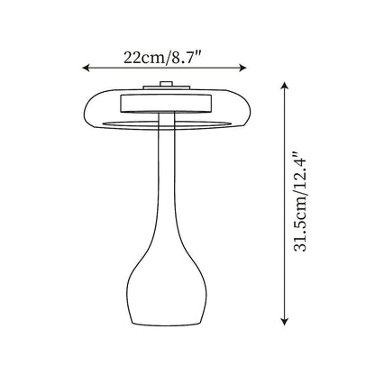 Élise Glass Table Lamp with Wooden Base and LED Dimmer