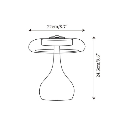 Élise Glass Table Lamp with Wooden Base and LED Dimmer