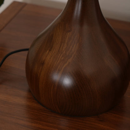 Élise Glass Table Lamp with Wooden Base and LED Dimmer