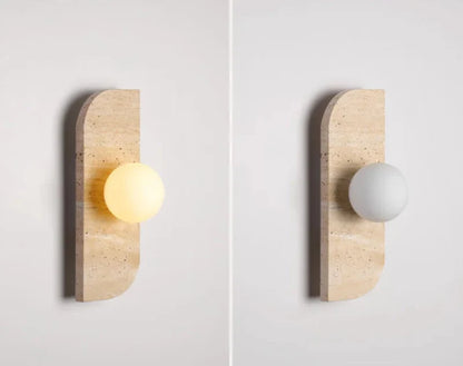 Élodie Arco Travertine LED Wall Sconce