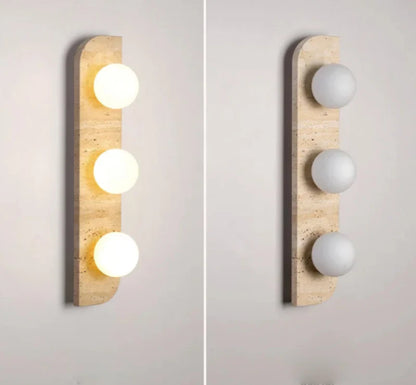Élodie Arco Travertine LED Wall Sconce