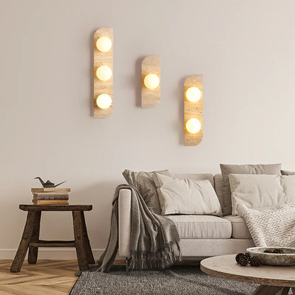 Élodie Arco Travertine LED Wall Sconce