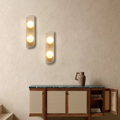 Élodie Arco Travertine LED Wall Sconce