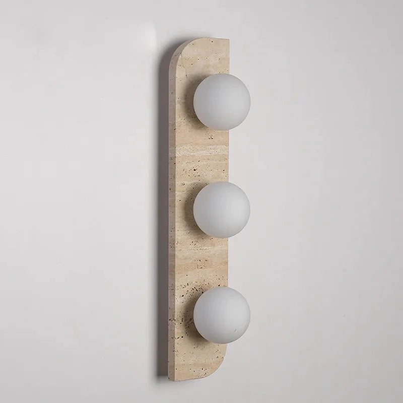 Élodie Arco Travertine LED Wall Sconce