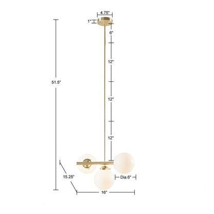 Élise Aurelia Frosted Glass Globe Chandelier