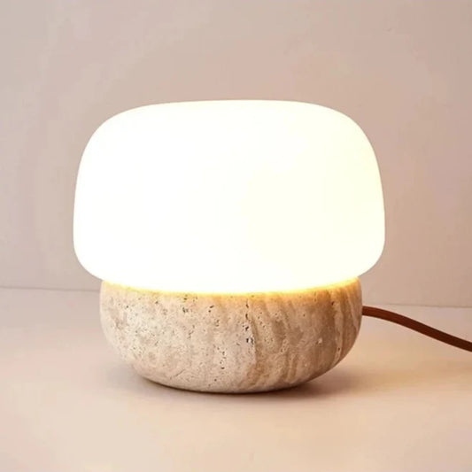 Lampe LED Juliette Travertine Mushroom