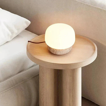 Juliette Travertine Mushroom LED Lamp