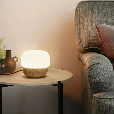 Lampe LED Juliette Travertine Mushroom