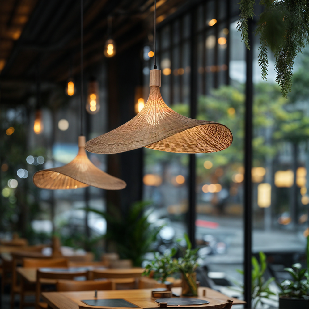 Amélie Woven Bamboo Pendant Light