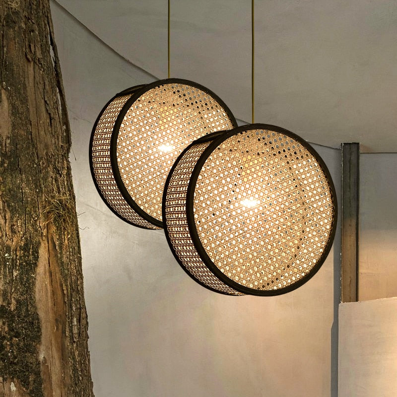Élise Bali Rattan Round LED Pendant Light