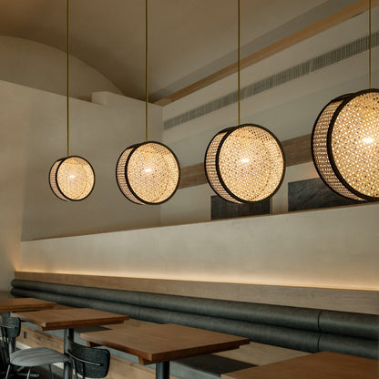 Élise Bali Rattan Round LED Pendant Light