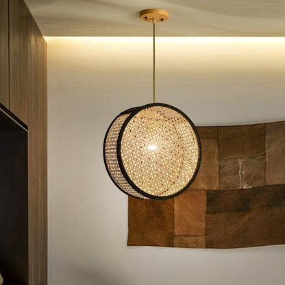Élise Bali Rattan Round LED Pendant Light