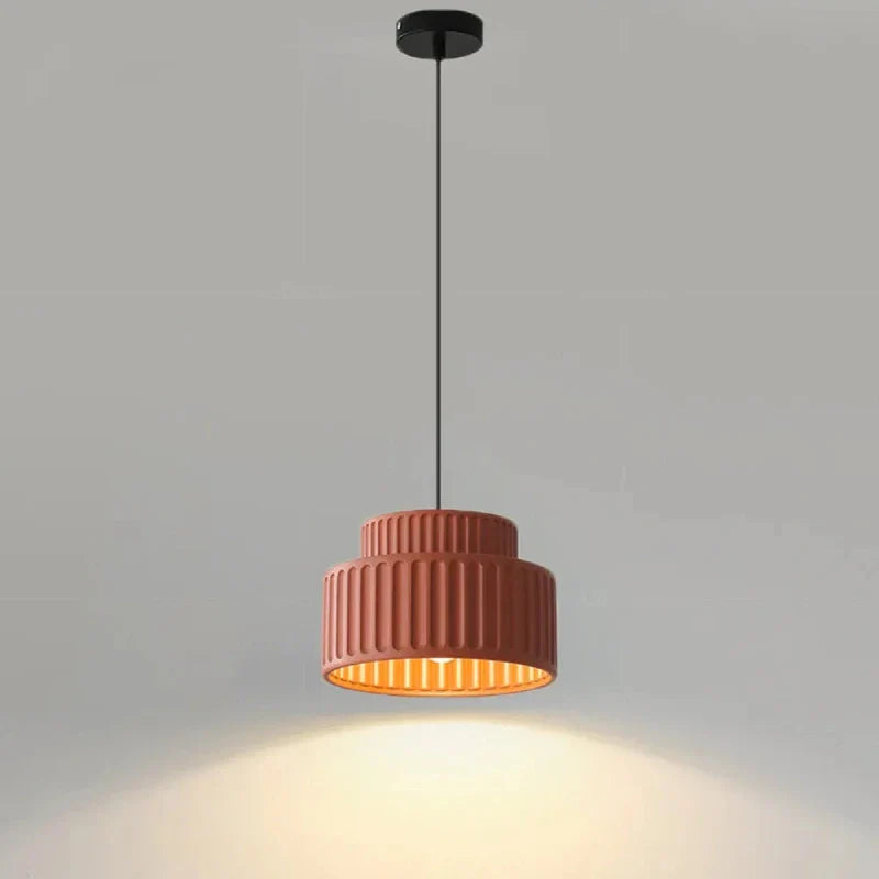 Plafonnier LED en résine nervurée Camille, style nordique