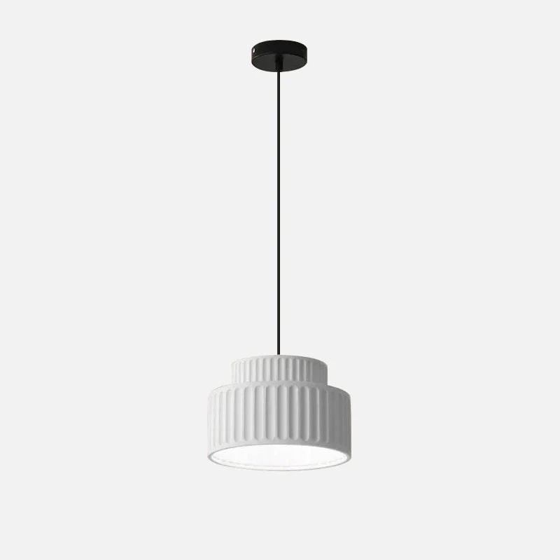 Plafonnier LED en résine nervurée Camille, style nordique