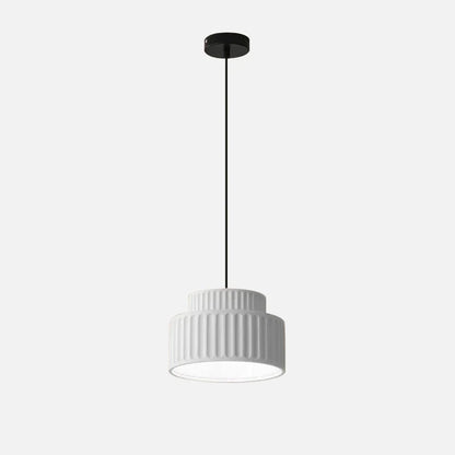Plafonnier LED en résine nervurée Camille, style nordique