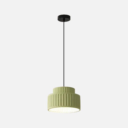Plafonnier LED en résine nervurée Camille, style nordique