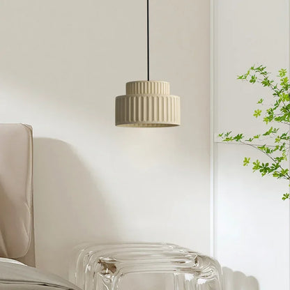 Plafonnier LED en résine nervurée Camille, style nordique