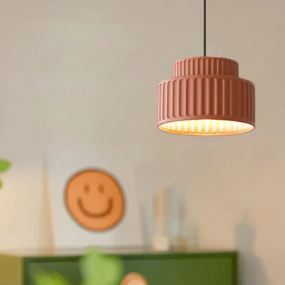 Plafonnier LED en résine nervurée Camille, style nordique