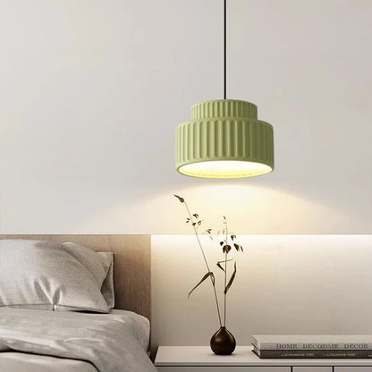 Plafonnier LED en résine nervurée Camille, style nordique