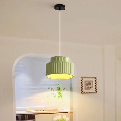 Plafonnier LED en résine nervurée Camille, style nordique
