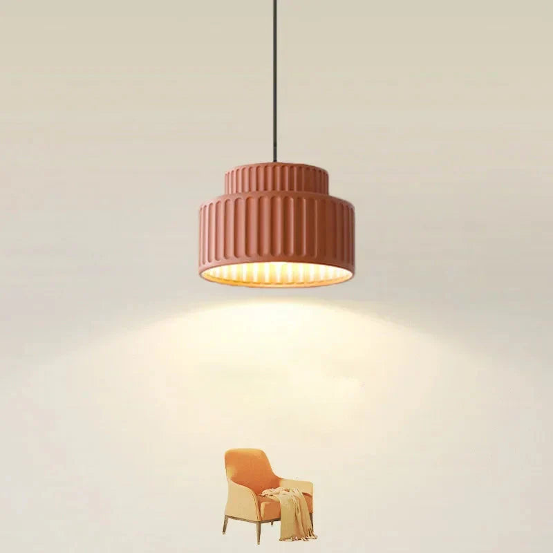 Plafonnier LED en résine nervurée Camille, style nordique