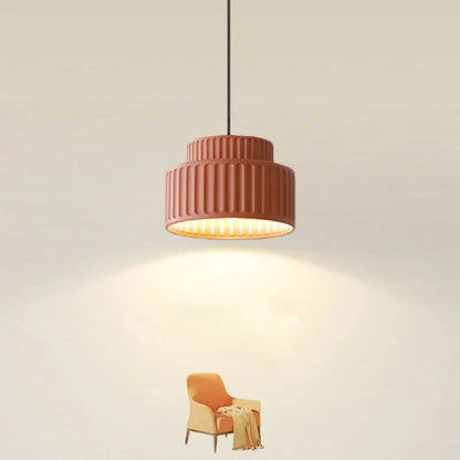 Plafonnier LED en résine nervurée Camille, style nordique