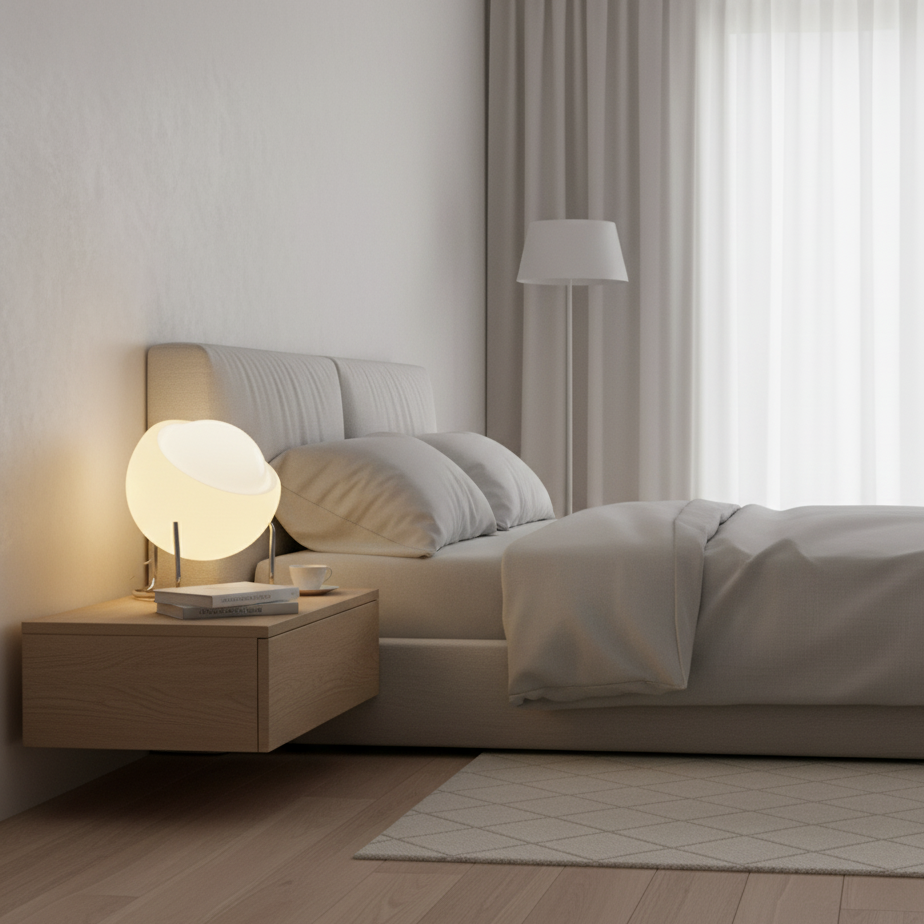 Margaux Bauhaus Dome Table Lamp with Curved Metal Base