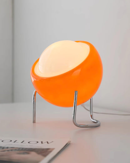 Margaux Bauhaus Dome Table Lamp with Curved Metal Base
