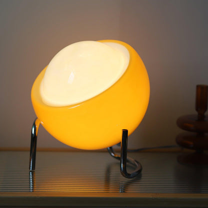Margaux Bauhaus Dome Table Lamp with Curved Metal Base